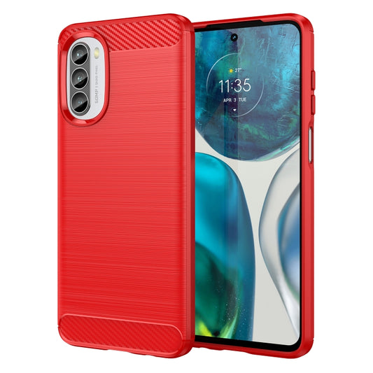 For Motorola Moto G52 Brushed Texture Carbon Fiber TPU Phone Case(Red) - Motorola Cases by PMC Jewellery | Online Shopping South Africa | PMC Jewellery