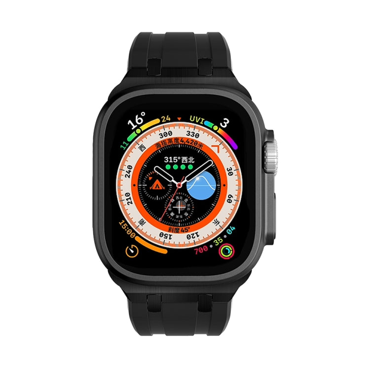 AP Silicone Watch Band For Apple Watch Ultra 49mm(Black Black) - Watch Bands by PMC TechLife | Online Shopping South Africa | PMC TechLife