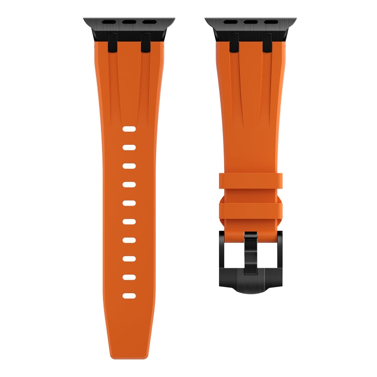 AP Silicone Watch Band For Apple Watch 8 41mm(Black Orange) - Watch Bands by PMC TechLife | Online Shopping South Africa | PMC TechLife