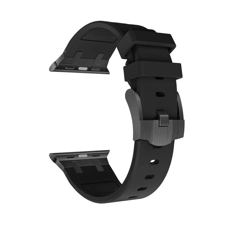 AP Silicone Watch Band For Apple Watch 8 45mm(Black Black) - Watch Bands by PMC Jewellery | Online Shopping South Africa | PMC Jewellery