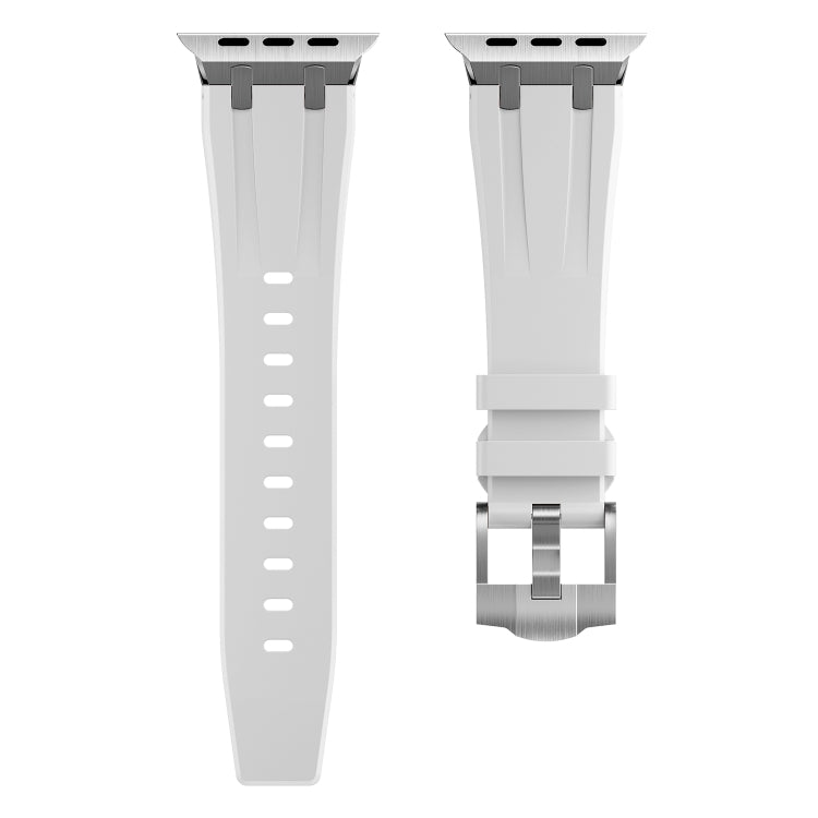 AP Silicone Watch Band For Apple Watch 8 45mm(Silver White) - Watch Bands by PMC Jewellery | Online Shopping South Africa | PMC Jewellery