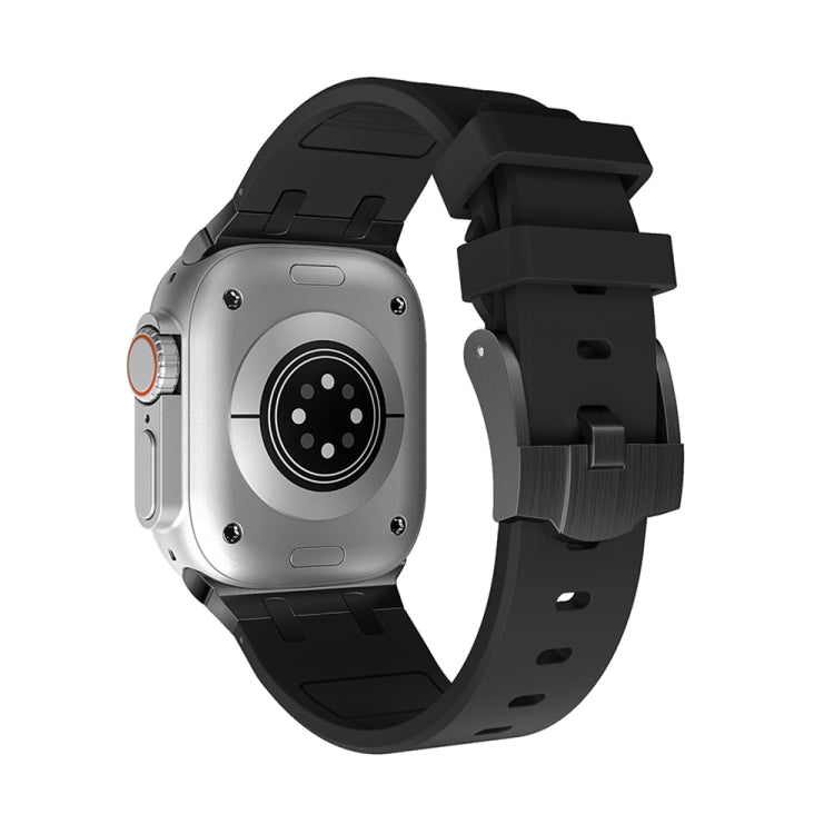 AP Silicone Watch Band For Apple Watch 7 41mm(Black Black) - Watch Bands by PMC TechLife | Online Shopping South Africa | PMC TechLife