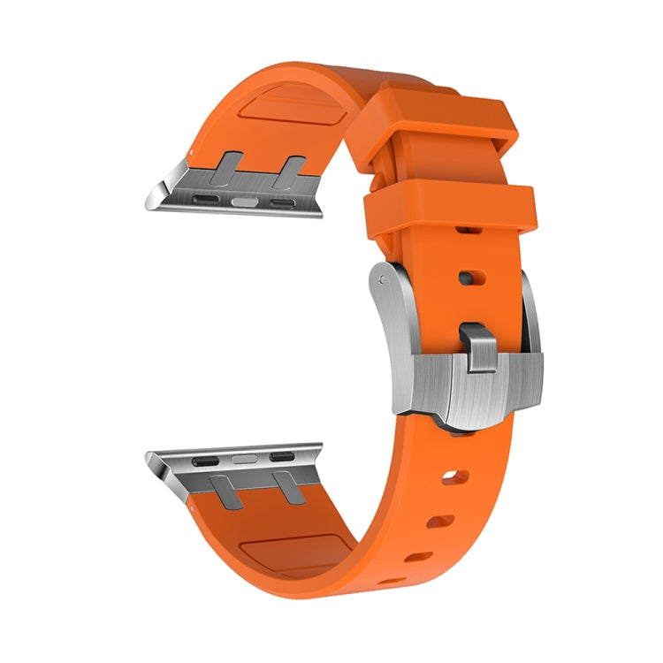 AP Silicone Watch Band For Apple Watch 7 41mm(Silver Orange) - Watch Bands by PMC TechLife | Online Shopping South Africa | PMC TechLife