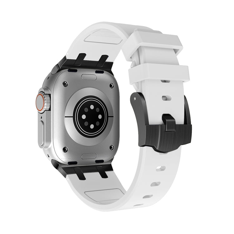 AP Silicone Watch Band For Apple Watch 7 41mm(Black White) - Watch Bands by PMC TechLife | Online Shopping South Africa | PMC TechLife