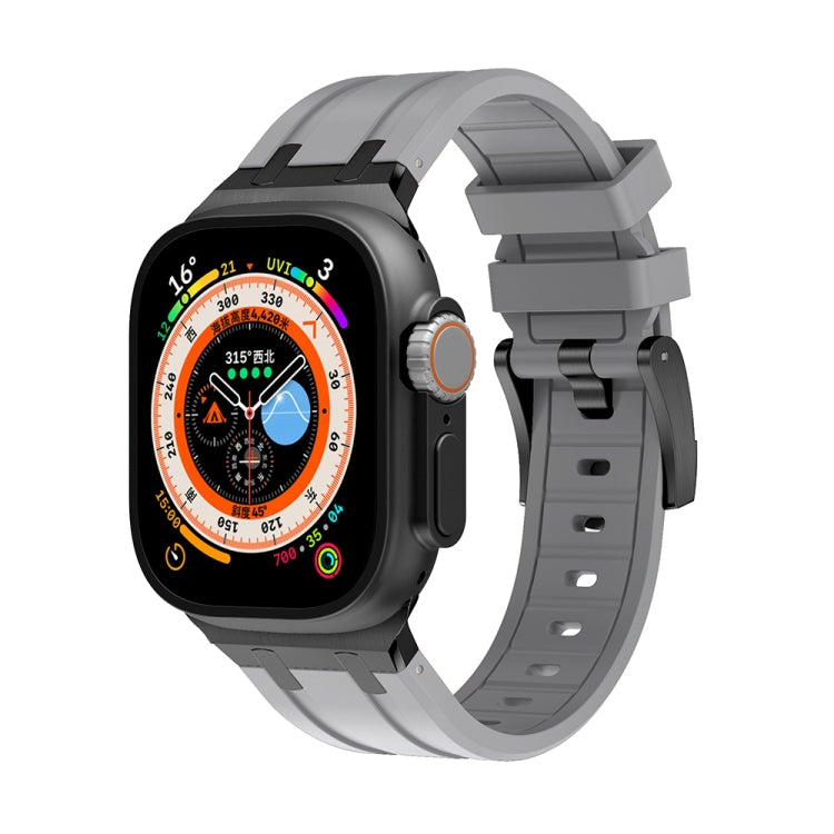 AP Silicone Watch Band For Apple Watch 7 45mm(Black Grey) - Watch Bands by PMC TechLife | Online Shopping South Africa | PMC TechLife