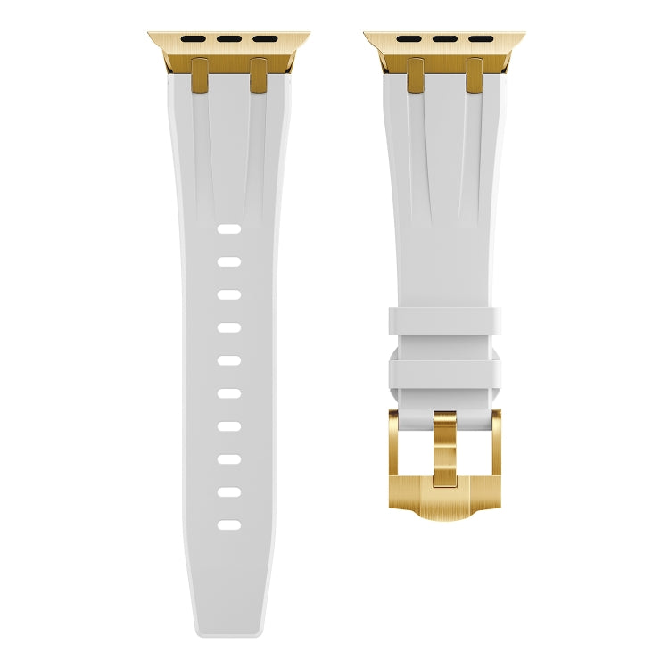 AP Silicone Watch Band For Apple Watch SE 44mm(Gold White) - Watch Bands by PMC TechLife | Online Shopping South Africa | PMC TechLife