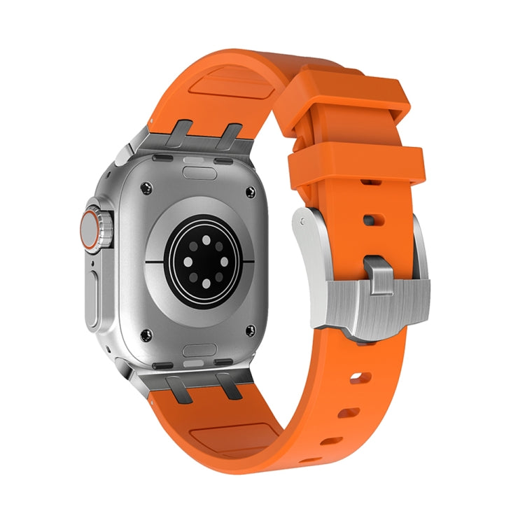 AP Silicone Watch Band For Apple Watch 6 44mm(Silver Orange) - Watch Bands by PMC TechLife | Online Shopping South Africa | PMC TechLife