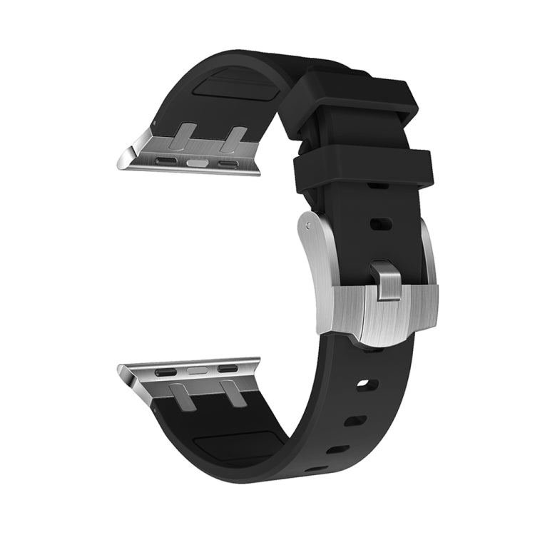 AP Silicone Watch Band For Apple Watch 5 44mm(Silver Black) - Watch Bands by PMC TechLife | Online Shopping South Africa | PMC TechLife