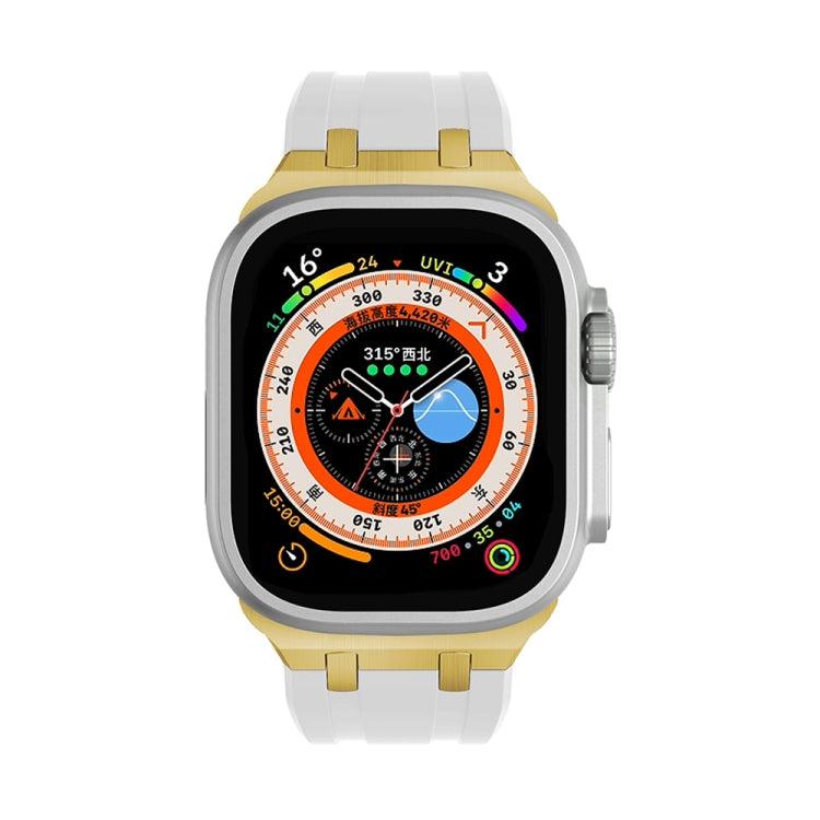 AP Silicone Watch Band For Apple Watch 4 40mm(Gold White) - Watch Bands by PMC TechLife | Online Shopping South Africa | PMC TechLife