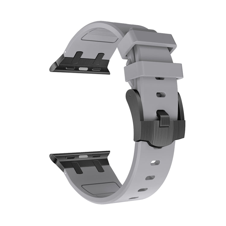 AP Silicone Watch Band For Apple Watch 4 44mm(Black Grey) - Watch Bands by PMC TechLife | Online Shopping South Africa | PMC TechLife
