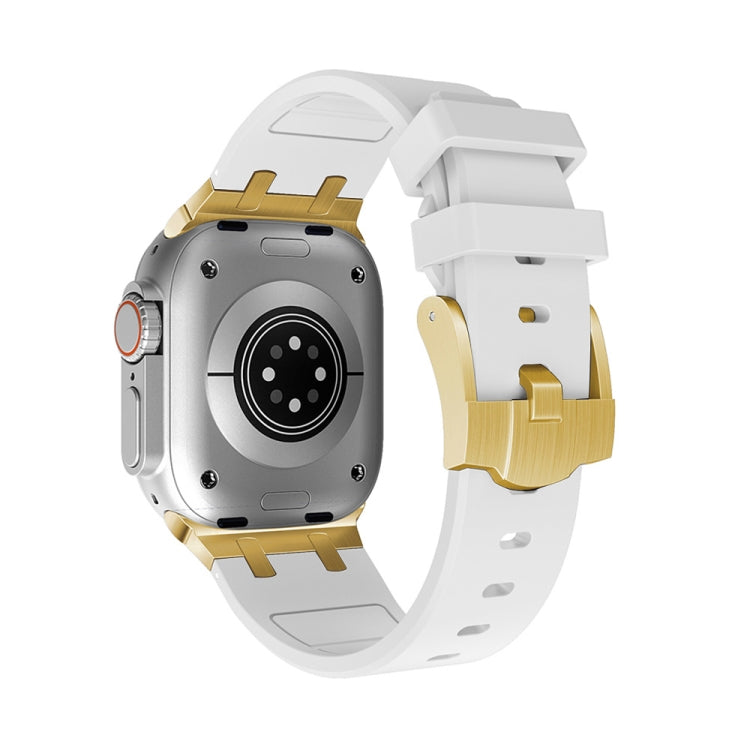 AP Silicone Watch Band For Apple Watch 4 44mm(Gold White) - Watch Bands by PMC TechLife | Online Shopping South Africa | PMC TechLife