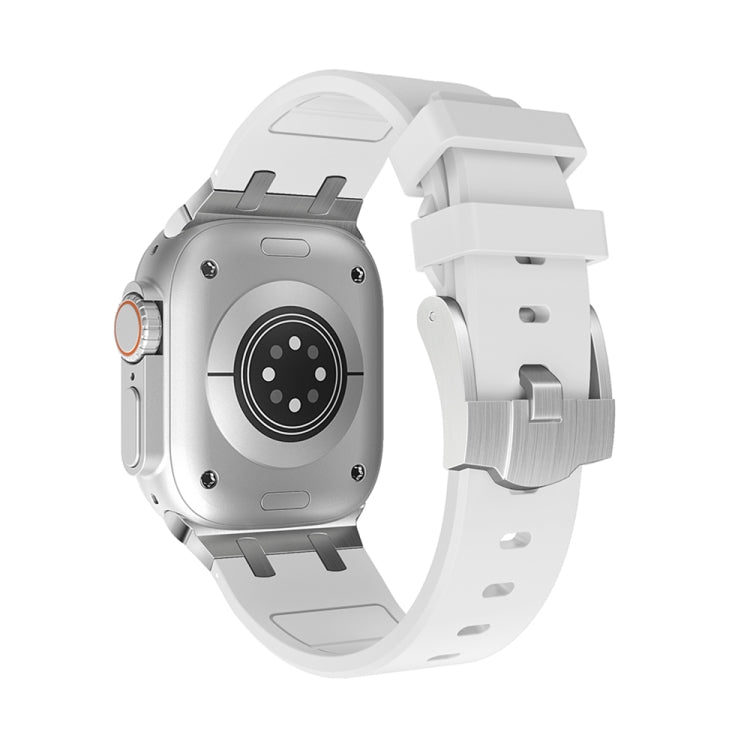AP Silicone Watch Band For Apple Watch 3 38mm(Silver White) - Watch Bands by PMC TechLife | Online Shopping South Africa | PMC TechLife