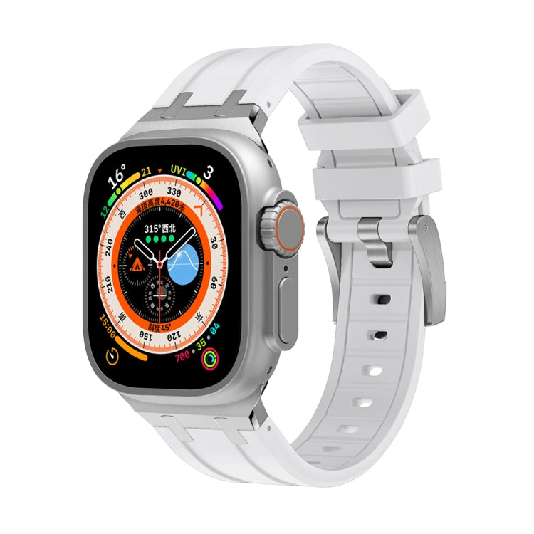 AP Silicone Watch Band For Apple Watch 3 42mm(Silver White) - Watch Bands by PMC TechLife | Online Shopping South Africa | PMC TechLife