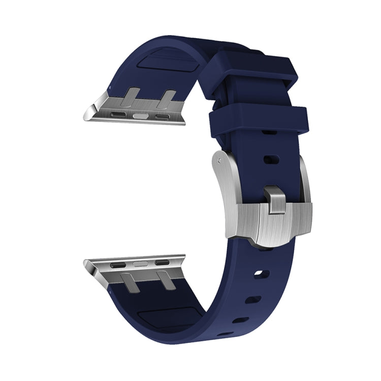 AP Silicone Watch Band For Apple Watch 2 38mm(Silver Blue) - Watch Bands by PMC TechLife | Online Shopping South Africa | PMC TechLife