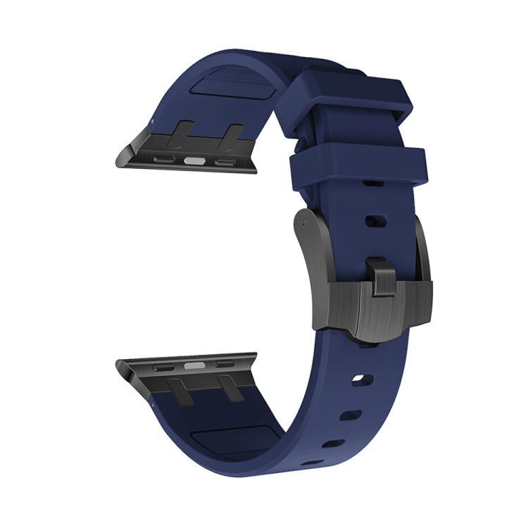 AP Silicone Watch Band For Apple Watch 38mm(Black Blue) - Watch Bands by PMC TechLife | Online Shopping South Africa | PMC TechLife