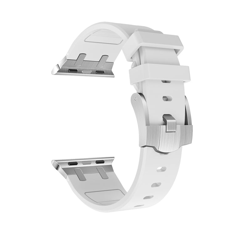 AP Silicone Watch Band For Apple Watch 38mm(Silver White) - Watch Bands by PMC TechLife | Online Shopping South Africa | PMC TechLife