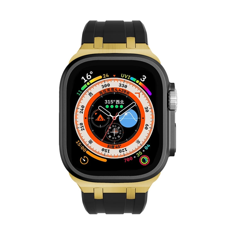 AP Silicone Watch Band For Apple Watch 42mm(Gold Black) - Watch Bands by PMC TechLife | Online Shopping South Africa | PMC TechLife