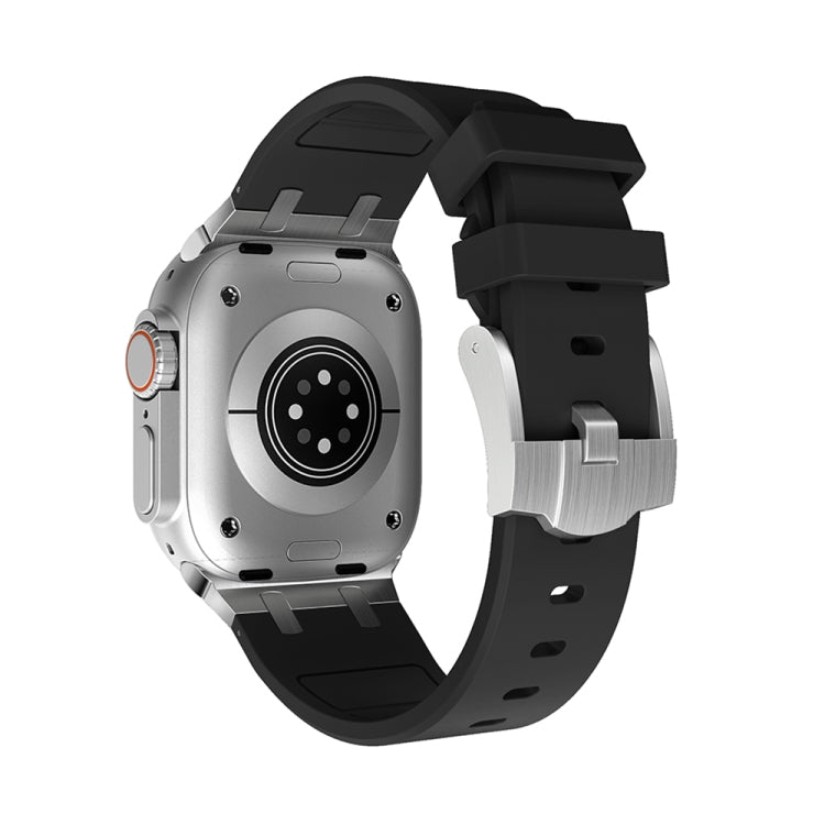 AP Silicone Watch Band For Apple Watch 42mm(Silver Black) - Watch Bands by PMC TechLife | Online Shopping South Africa | PMC TechLife