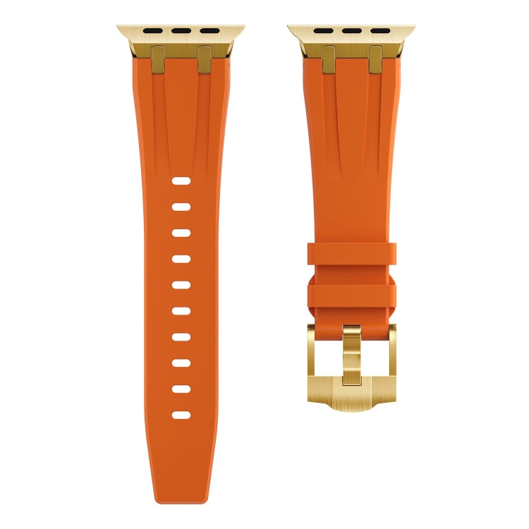 AP Silicone Watch Band For Apple Watch 42mm(Gold Orange) - Watch Bands by PMC TechLife | Online Shopping South Africa | PMC TechLife