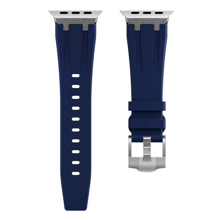 AP Silicone Watch Band For Apple Watch 9 41mm(Black Blue) - Watch Bands by PMC TechLife | Online Shopping South Africa | PMC TechLife