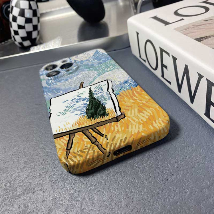 For iPhone 14 Pro Precise Hole Oil Painting Pattern PC Phone Case(Landscape Painting) - iPhone 14 Pro Cases by PMC Jewellery | Online Shopping South Africa | PMC Jewellery