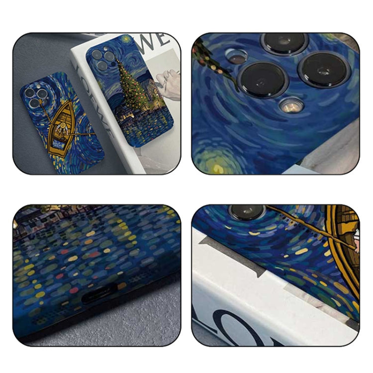 For iPhone 12 mini Precise Hole Oil Painting Pattern PC Phone Case(Castle) - iPhone 12 mini Cases by PMC TechLife | Online Shopping South Africa | PMC TechLife