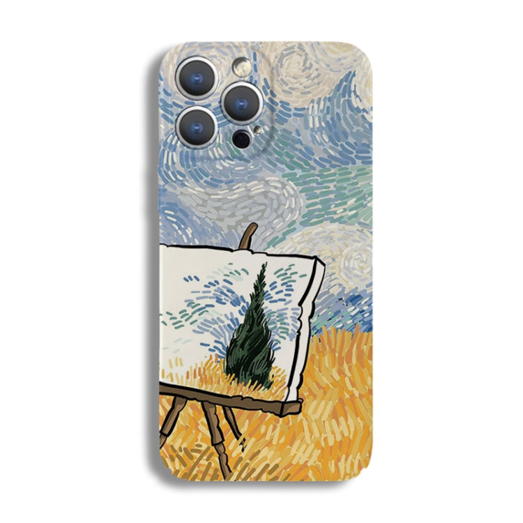 For iPhone 12 Pro Max Precise Hole Oil Painting Pattern PC Phone Case(Landscape Painting) - iPhone 12 Pro Max Cases by PMC Jewellery | Online Shopping South Africa | PMC Jewellery