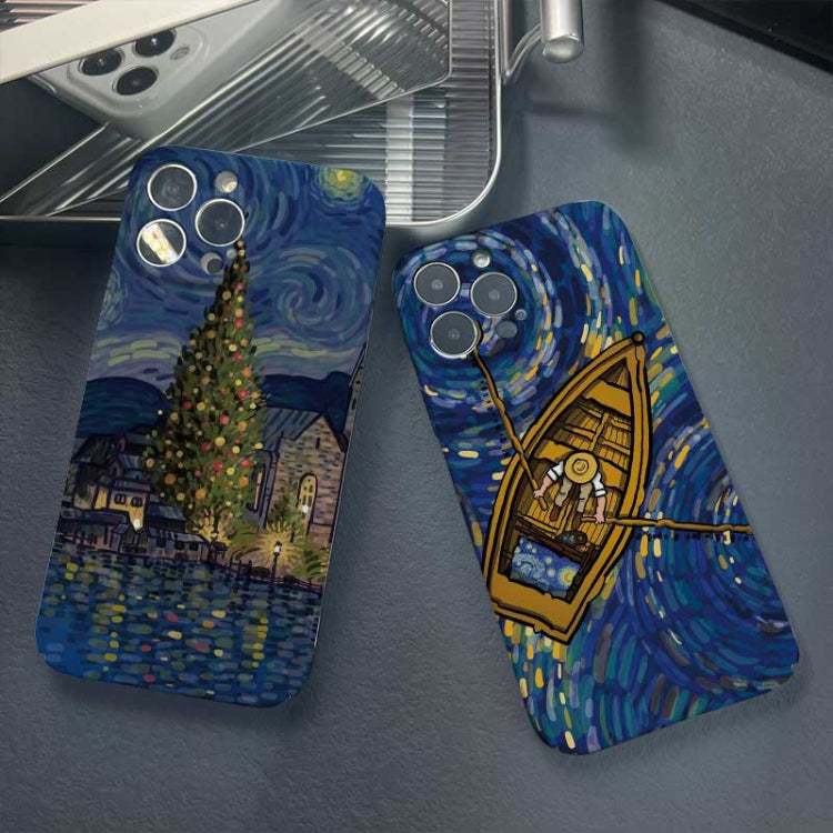 For iPhone 11 Pro Precise Hole Oil Painting Pattern PC Phone Case(Castle) - iPhone 11 Pro Cases by PMC TechLife | Online Shopping South Africa | PMC TechLife