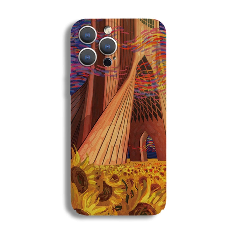 For iPhone X / XS Precise Hole Oil Painting Pattern PC Phone Case(Architectural Painting) - More iPhone Cases by PMC TechLife | Online Shopping South Africa | PMC TechLife