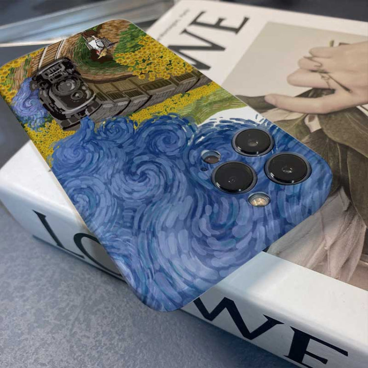 For iPhone XS Max Precise Hole Oil Painting Pattern PC Phone Case(Handcart) - More iPhone Cases by PMC TechLife | Online Shopping South Africa | PMC TechLife