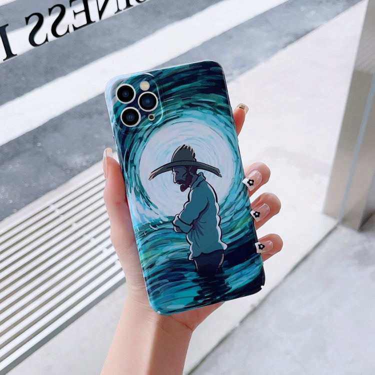 For iPhone 12 Pro Max Precise Hole Oil Painting Pattern PC Phone Case(Thinker) - iPhone 12 Pro Max Cases by PMC TechLife | Online Shopping South Africa | PMC TechLife