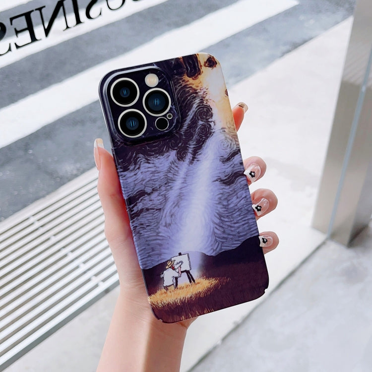 For iPhone XS Max Precise Hole Oil Painting Pattern PC Phone Case(Shine) - More iPhone Cases by PMC TechLife | Online Shopping South Africa | PMC TechLife