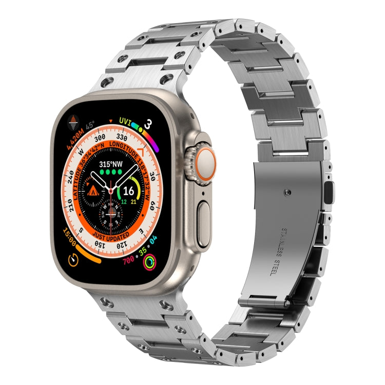 Double Rows Metal Watch Band For Apple Watch 8 41mm(Silver) - Watch Bands by PMC TechLife | Online Shopping South Africa | PMC TechLife