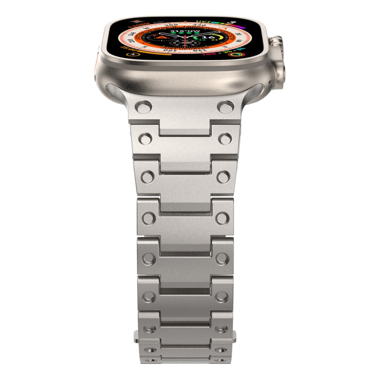 Double Rows Metal Watch Band For Apple Watch 7 41mm(Titanium) - Watch Bands by PMC TechLife | Online Shopping South Africa | PMC TechLife