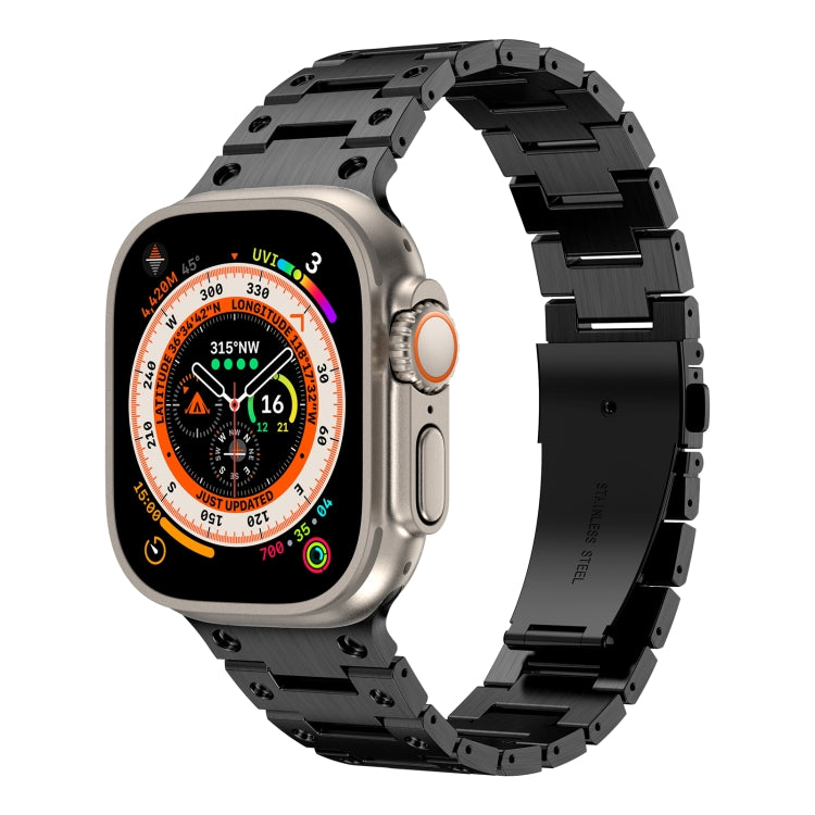 Double Rows Metal Watch Band For Apple Watch 6 44mm(Black) - Watch Bands by PMC TechLife | Online Shopping South Africa | PMC TechLife
