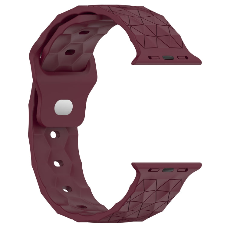 Football Texture Silicone Watch Band For Apple Watch 8 41mm(Wine Red) - Watch Bands by PMC Jewellery | Online Shopping South Africa | PMC Jewellery