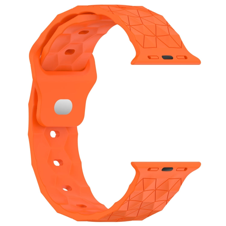 Football Texture Silicone Watch Band For Apple Watch 8 45mm(Orange) - Watch Bands by PMC Jewellery | Online Shopping South Africa | PMC Jewellery