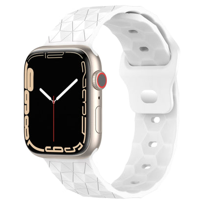 Football Texture Silicone Watch Band For Apple Watch 7 41mm(White) - Watch Bands by PMC Jewellery | Online Shopping South Africa | PMC Jewellery