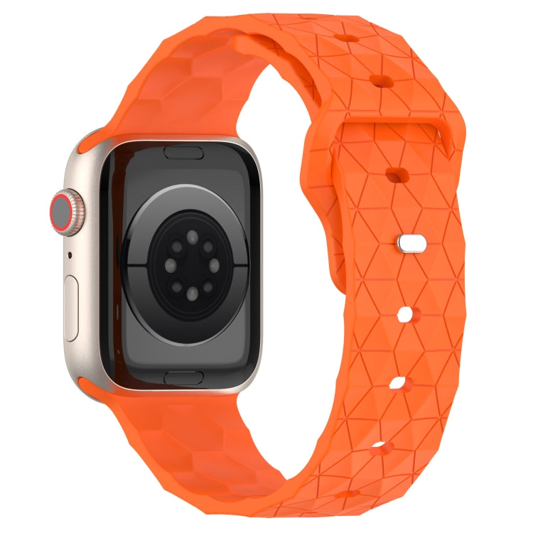 Football Texture Silicone Watch Band For Apple Watch 7 41mm(Orange) - Watch Bands by PMC Jewellery | Online Shopping South Africa | PMC Jewellery