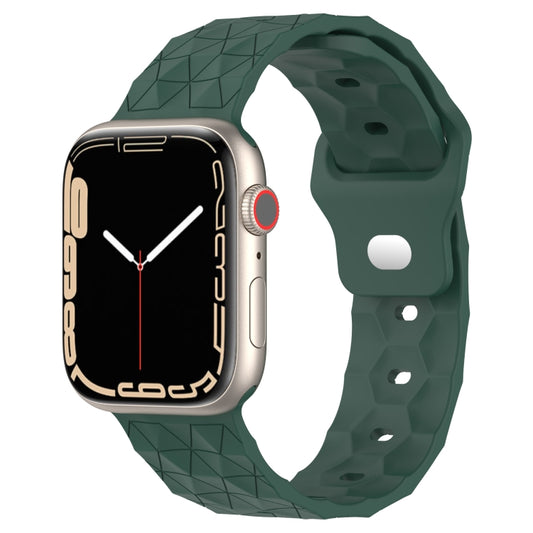 Football Texture Silicone Watch Band For Apple Watch 7 45mm(Pine Green) - Watch Bands by PMC Jewellery | Online Shopping South Africa | PMC Jewellery