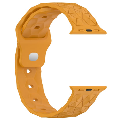 Football Texture Silicone Watch Band For Apple Watch SE 2022 44mm(Yellow) - Watch Bands by PMC Jewellery | Online Shopping South Africa | PMC Jewellery