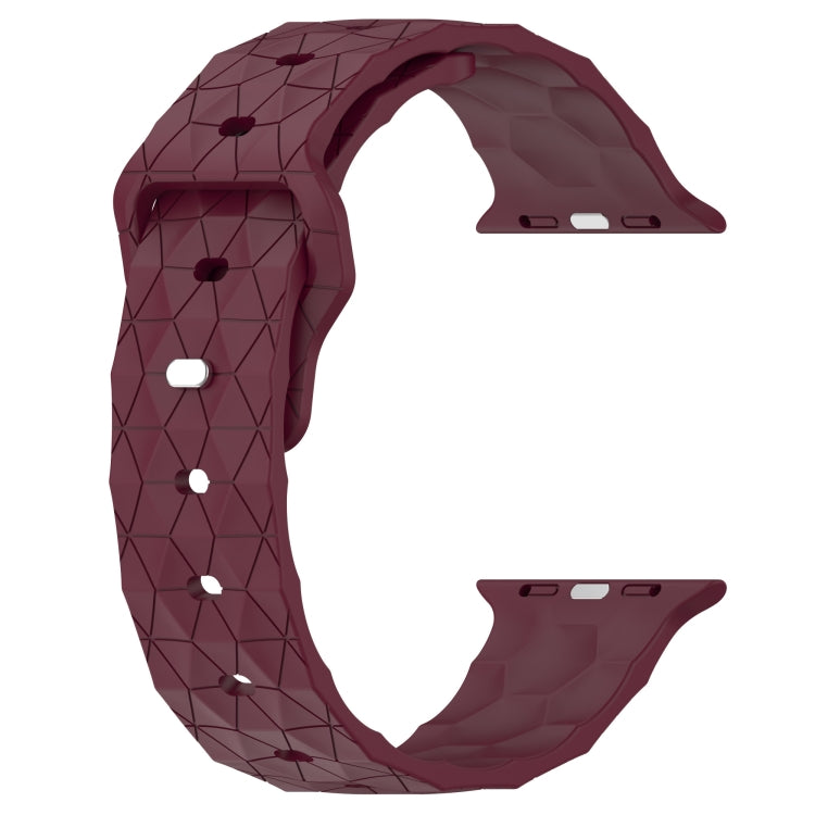 Football Texture Silicone Watch Band For Apple Watch 6 44mm(Wine Red) - Watch Bands by PMC Jewellery | Online Shopping South Africa | PMC Jewellery