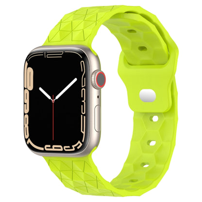 Football Texture Silicone Watch Band For Apple Watch 5 44mm(Limes Green) - Watch Bands by PMC Jewellery | Online Shopping South Africa | PMC Jewellery