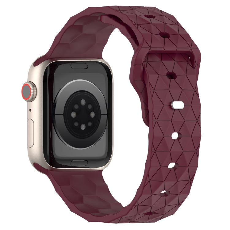 Football Texture Silicone Watch Band For Apple Watch 3 38mm(Wine Red) - Watch Bands by PMC Jewellery | Online Shopping South Africa | PMC Jewellery