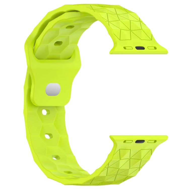 Football Texture Silicone Watch Band For Apple Watch 42mm(Limes Green) - Watch Bands by PMC Jewellery | Online Shopping South Africa | PMC Jewellery