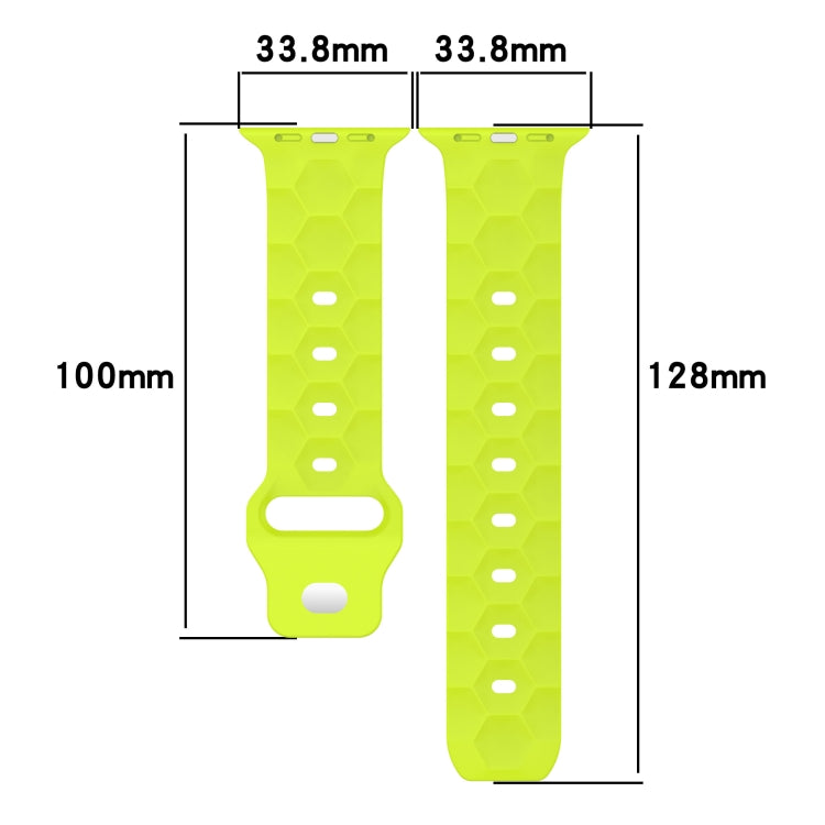 Football Texture Silicone Watch Band For Apple Watch 2 38mm(Yellow) - Watch Bands by PMC Jewellery | Online Shopping South Africa | PMC Jewellery