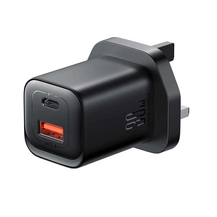 JOYROOM TCF08 30W USB+USB-C / Type-C Dual Port Charger, Plug:UK Plug(Black) - USB Charger by JOYROOM | Online Shopping South Africa | PMC Jewellery