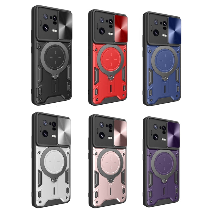 For Xiaomi 13 Pro CD Texture Sliding Camshield Magnetic Holder Phone Case(Black) - free shipping - PMC TechLife - Order now!