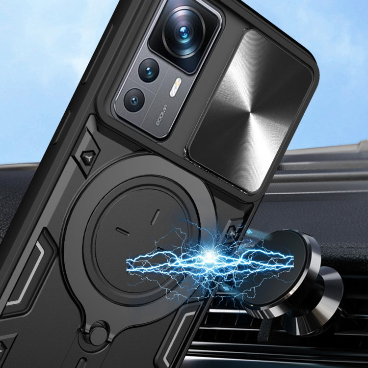 For Xiaomi 12T / 12T Pro CD Texture Sliding Camshield Magnetic Holder Phone Case(Silver) - free shipping - PMC TechLife - Order now!