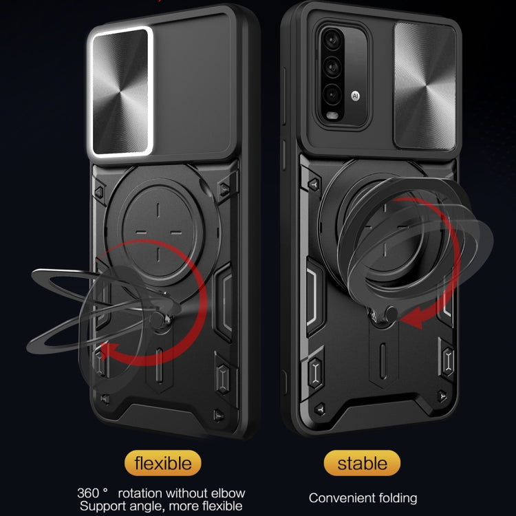 For Xiaomi Redmi Note 9 4G / Poco M3 CD Texture Sliding Camshield Magnetic Holder Phone Case(Silver) - free shipping - PMC TechLife - Order now!